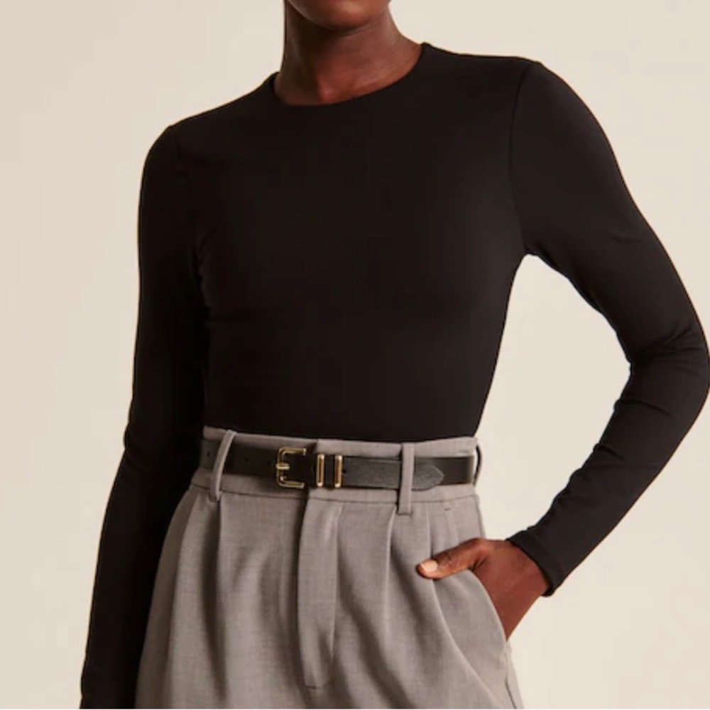 Black fitted body suit